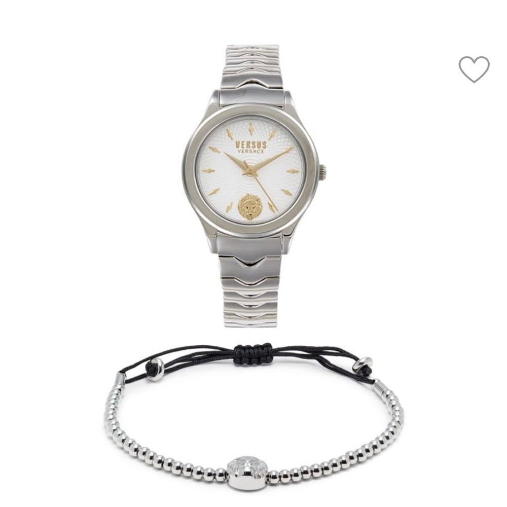 Versus Versace Silver Watch and Bracelet Set